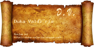 Duka Valéria névjegykártya