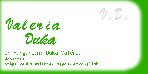 valeria duka business card